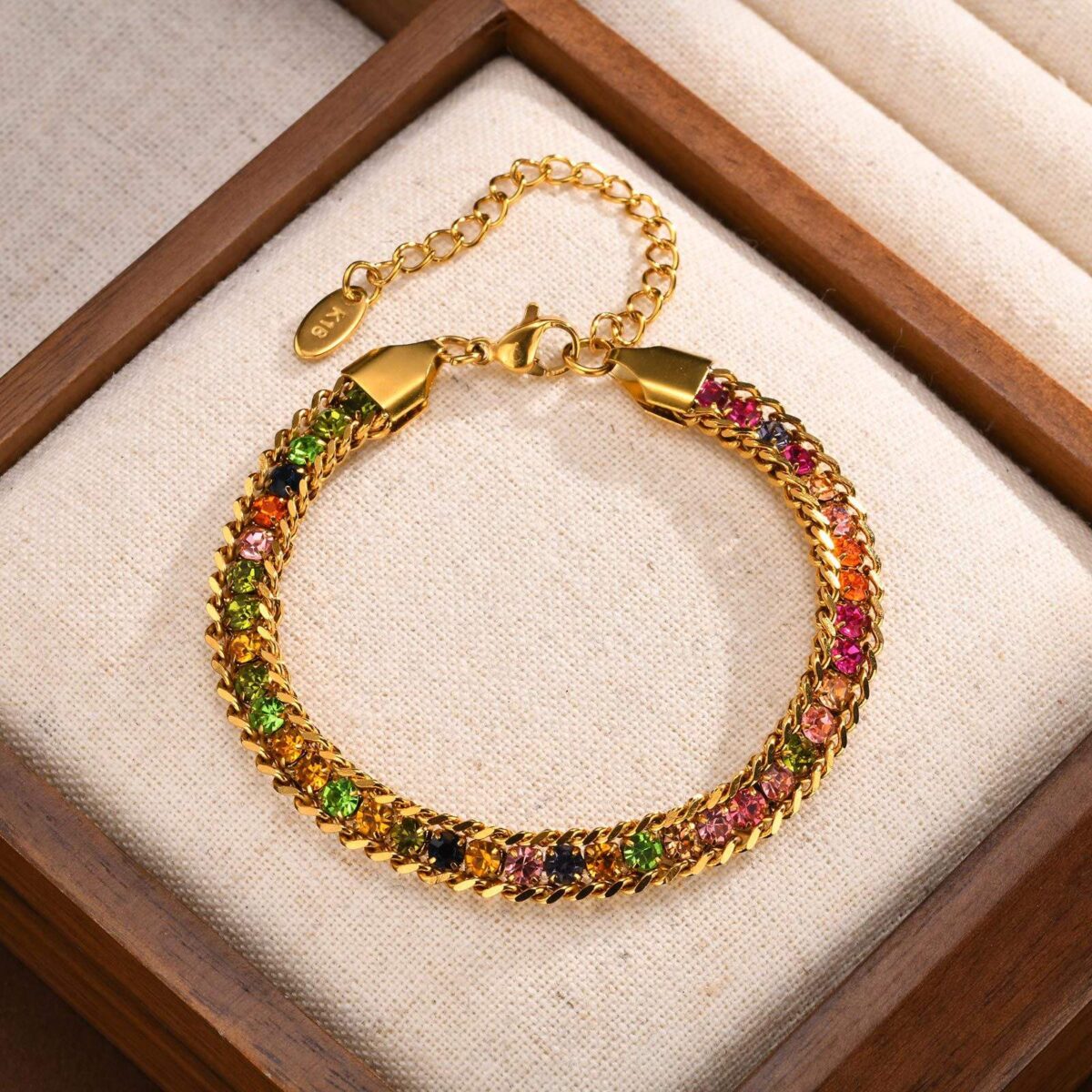 Cubic Zirconia Stainless Steel Bracelet